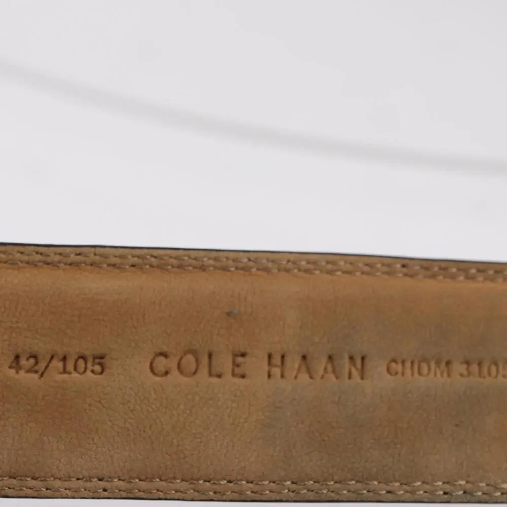 Cole Haan Mens Belt Size 42 Textured Black Leather Dressy‎ Elegant Classic